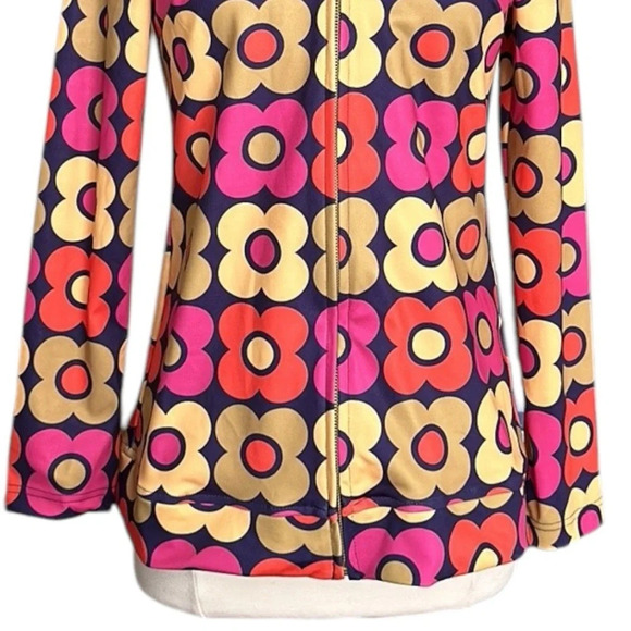 MADCAP ENGLAND Flower Power Zip Jacket Retro 60s 70s Lightweight, Size 8 - Picture 4 of 14